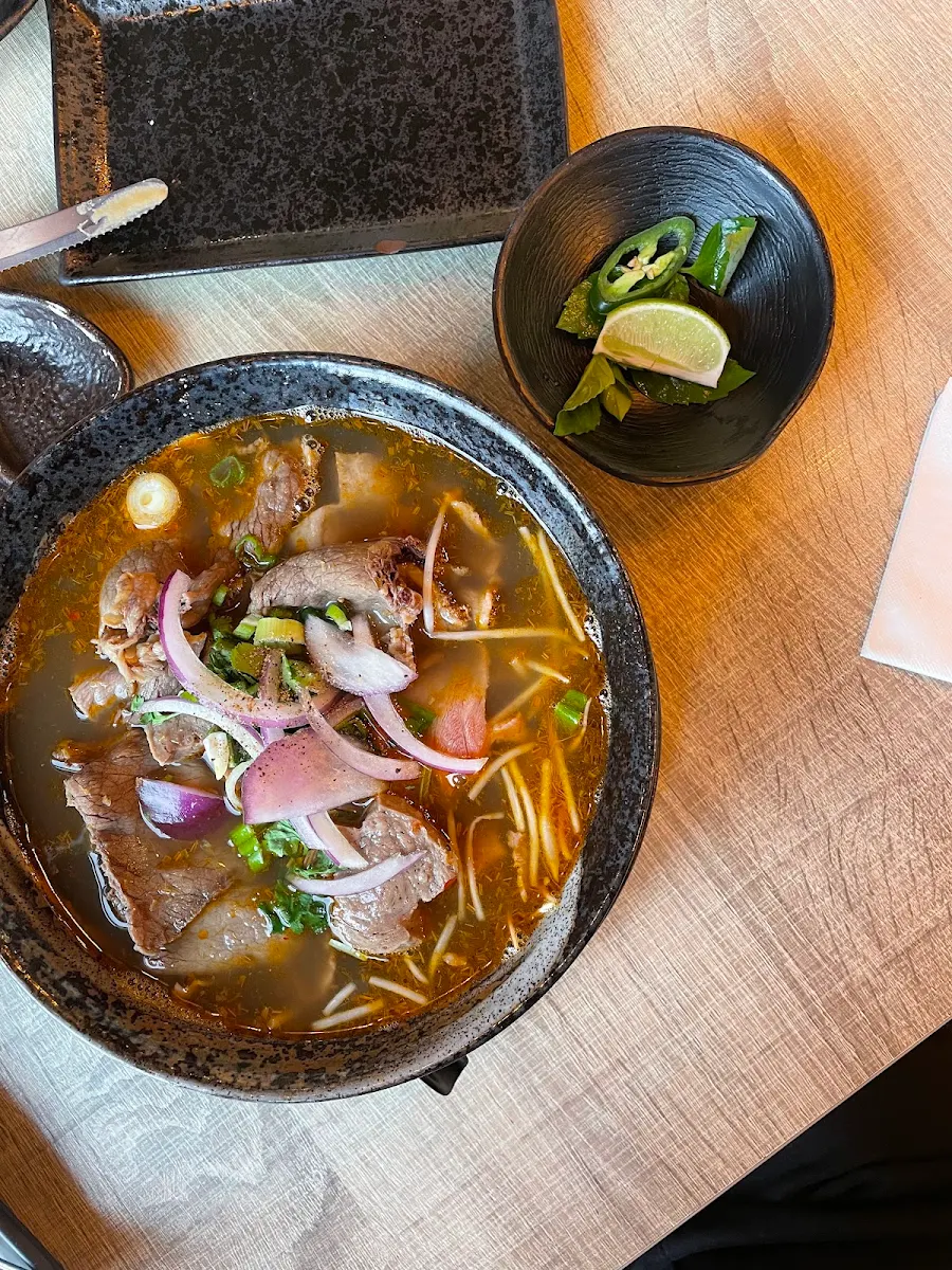 Spicy Lemongrass Pho, Basil Leaf Asian Fusion Restaurant - Highway 97 Noodle House