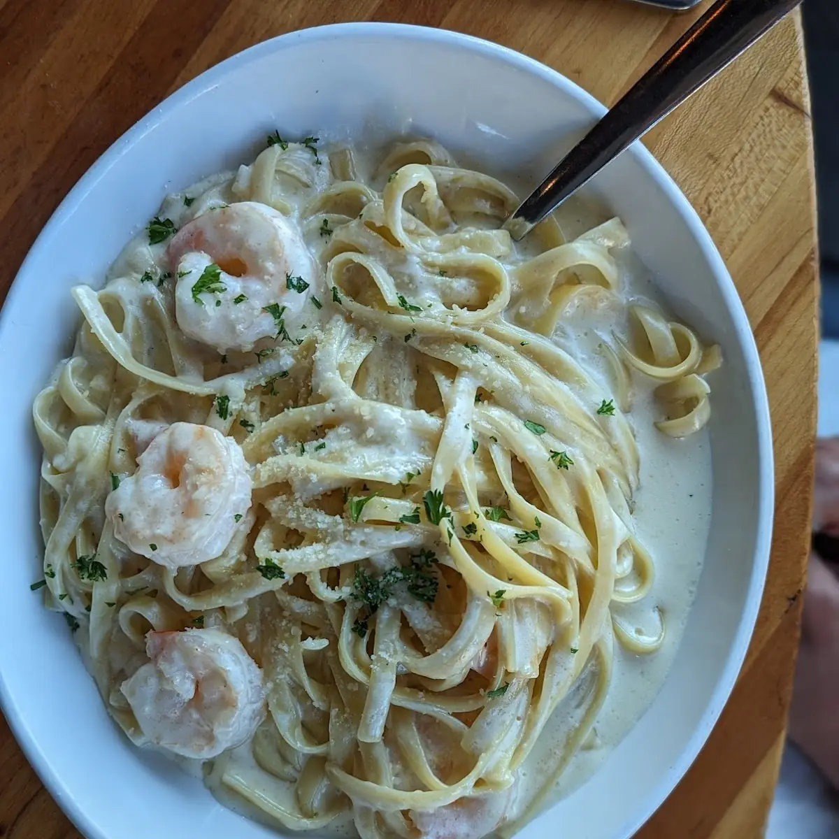 Fettuccine Alfredo with Shrimp