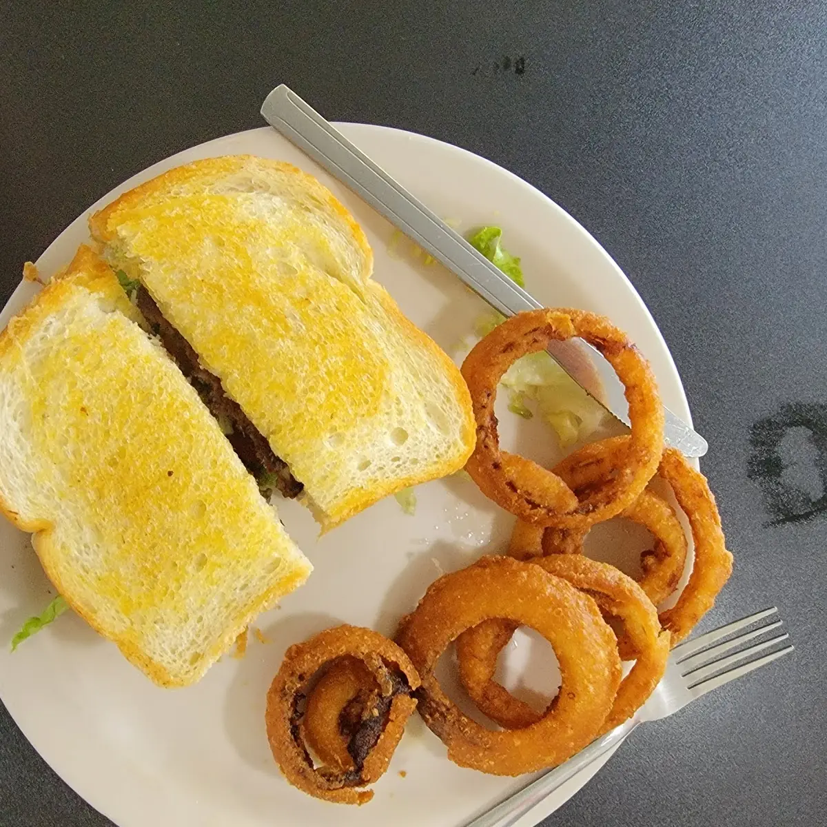 Avocado Hamburger on Sourdough Toast