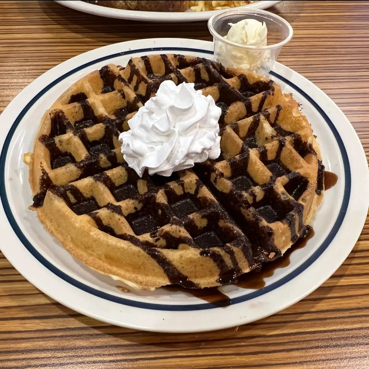 Belgian Waffles with Chocolate Drizzle