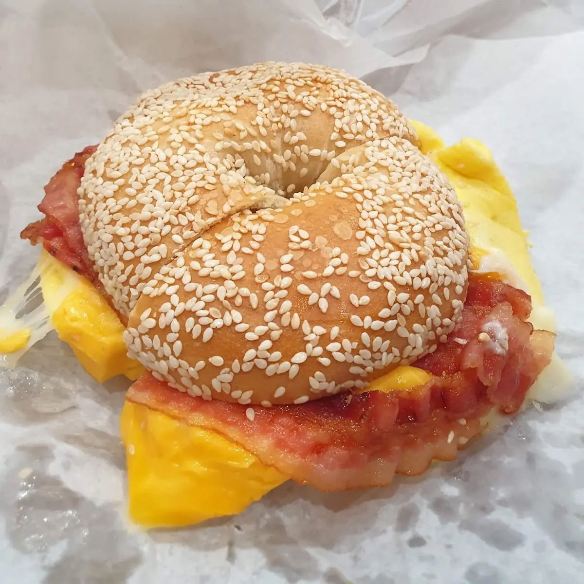 Ham Egg and Cheese Bagel with Cream Cheese