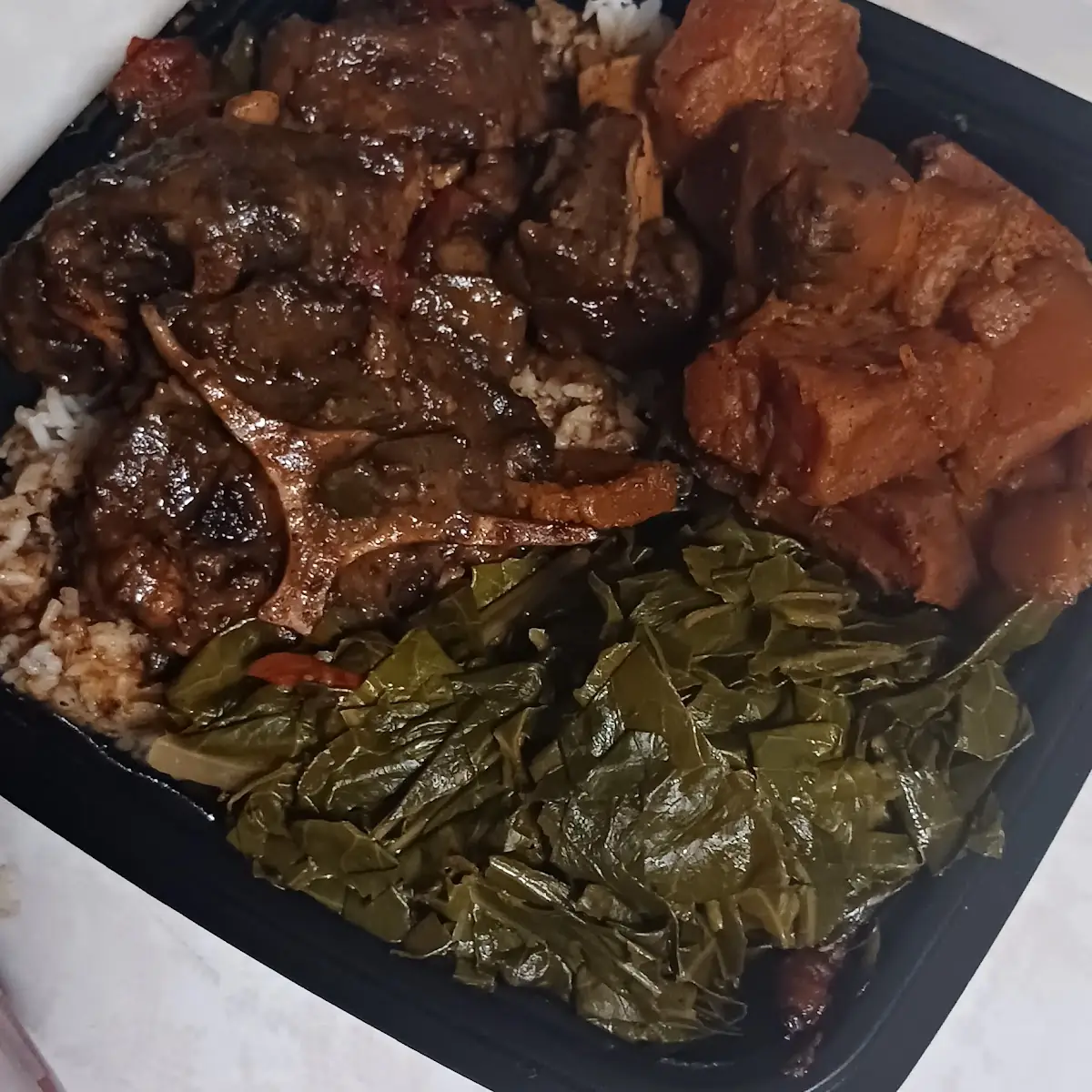 Oxtail Collared Greens Yams