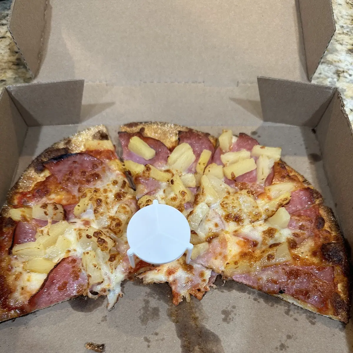Hawaiian Pizza with Thin Crust Cheese Pizza