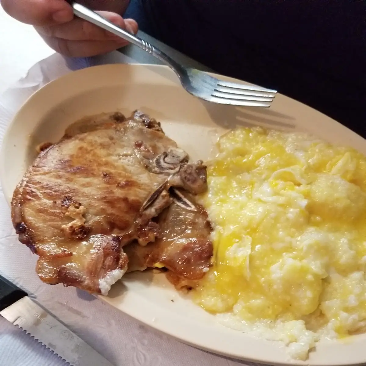 Pork Chop and Grits