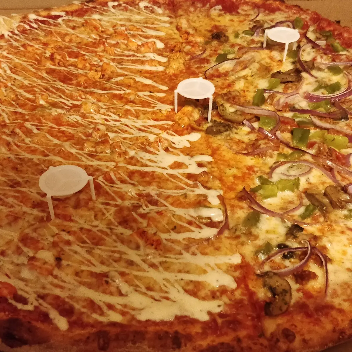 Buffalo Chicken Pizza & the Supreme Pizza