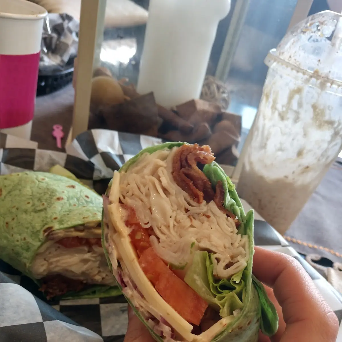 Spicy Turkey Wrap with Onions and Extra Crispy Bacon