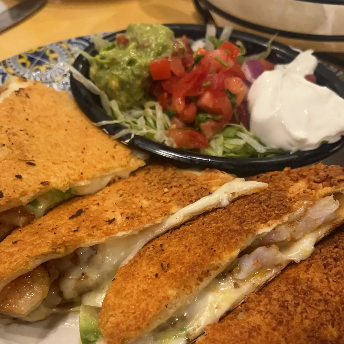 Parmesan Crusted Shrimp Quesadilla