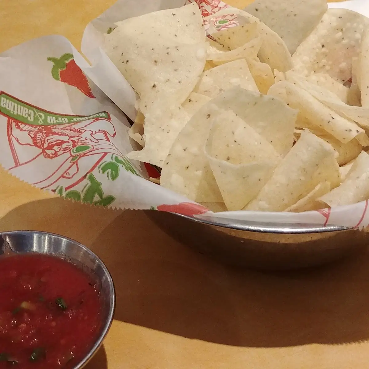 Tortilla Chips with Salsa and Cheese Dip