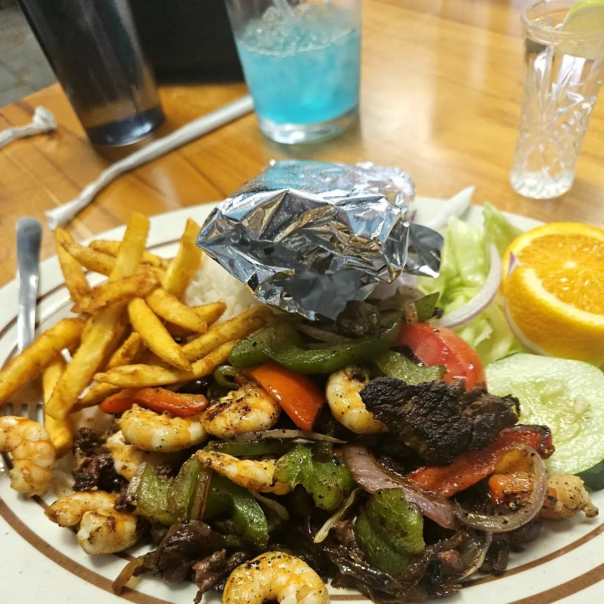 Steak and Shrimp Fajitas