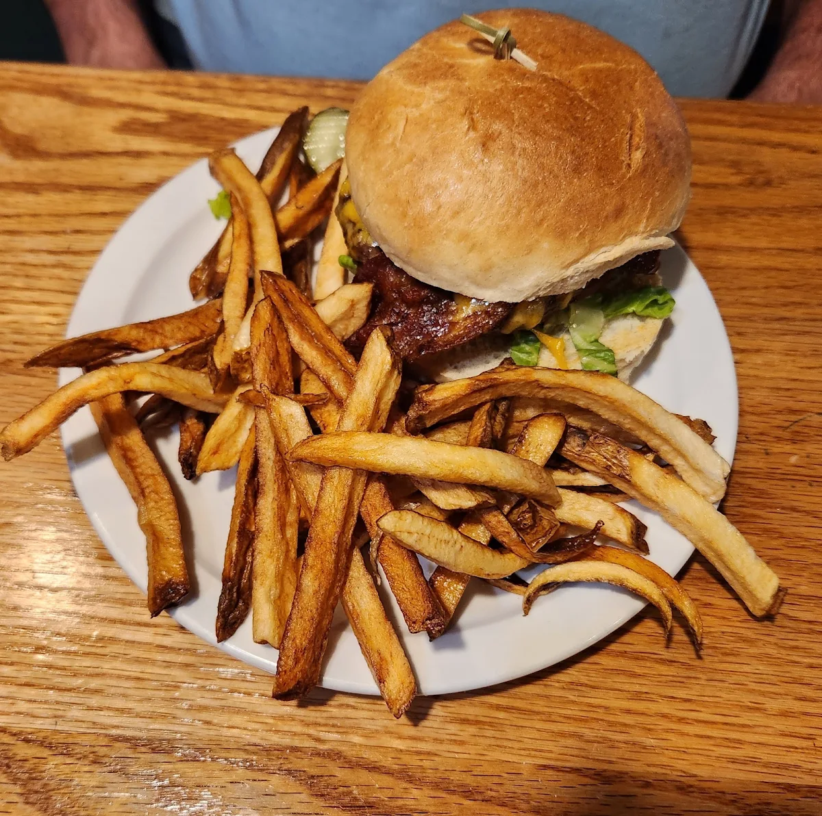 Cheddar Bacon Burger with Fries