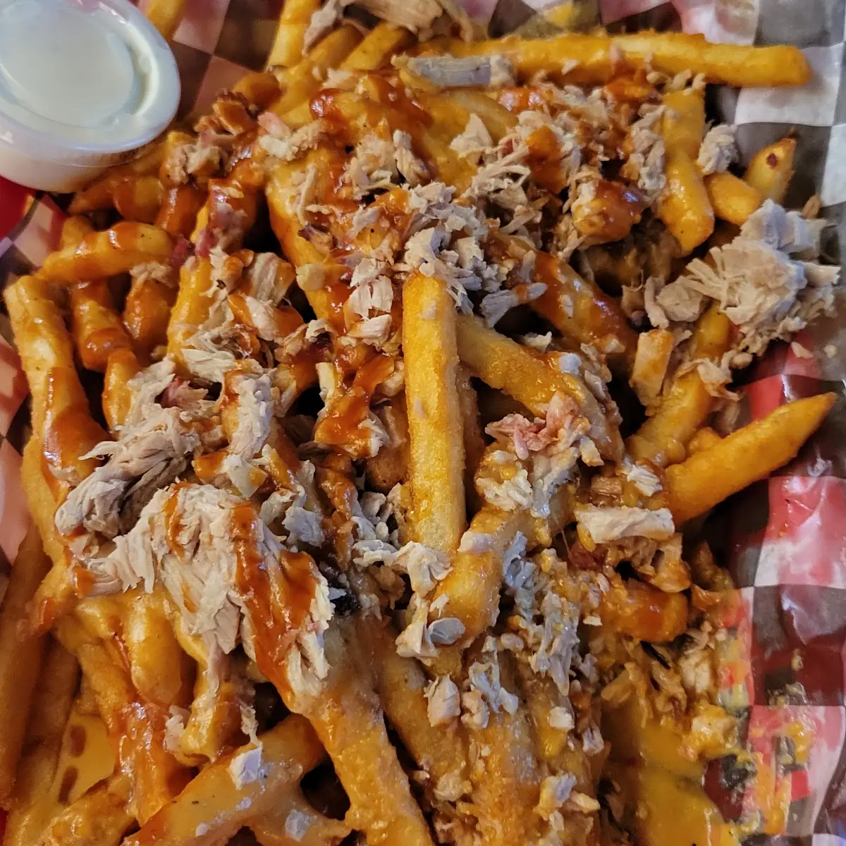 Loaded Pulled Pork Cheese Fries