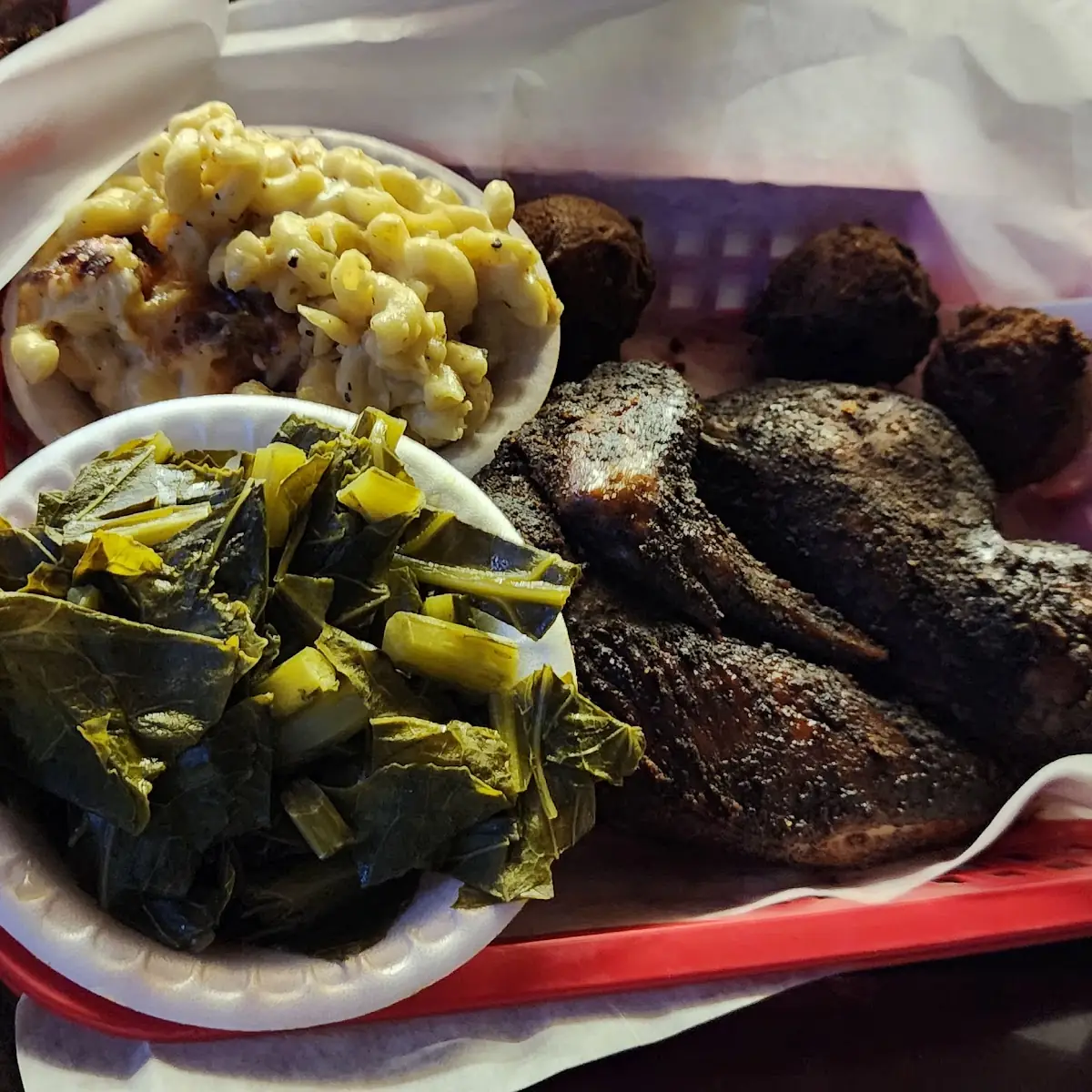 Pulled Pork Burnt Ends Mac and Cheese Beans with Brisket