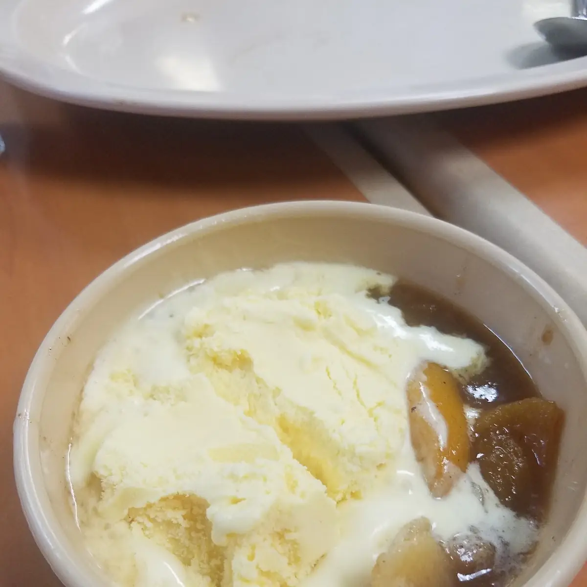 Peach Cobbler with Vanilla Bean Ice Cream