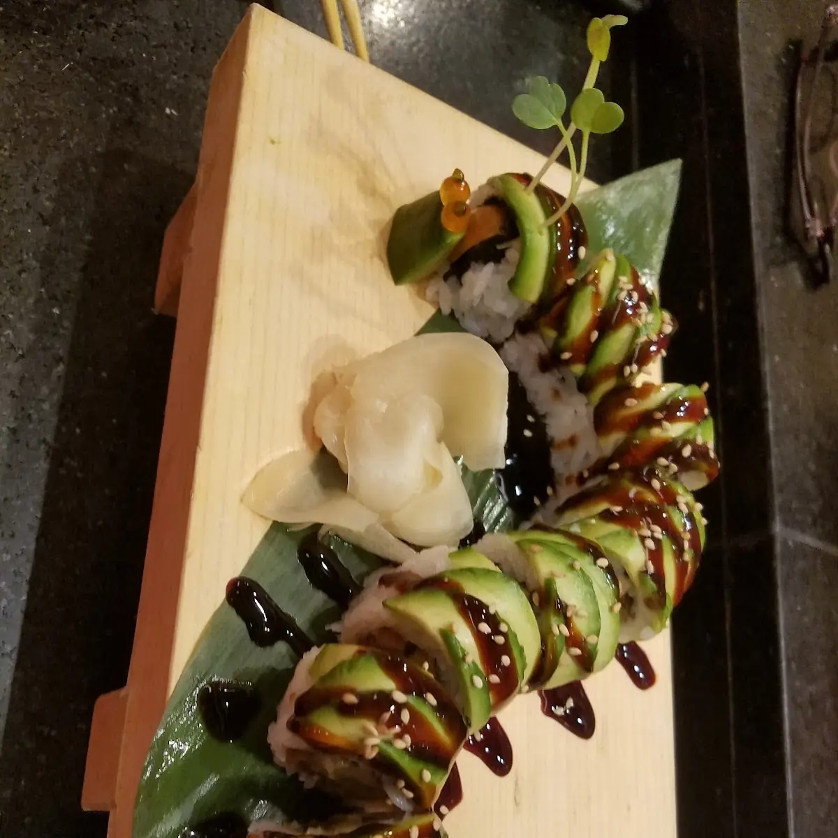 Eel Hand Roll and Salmon Sushi