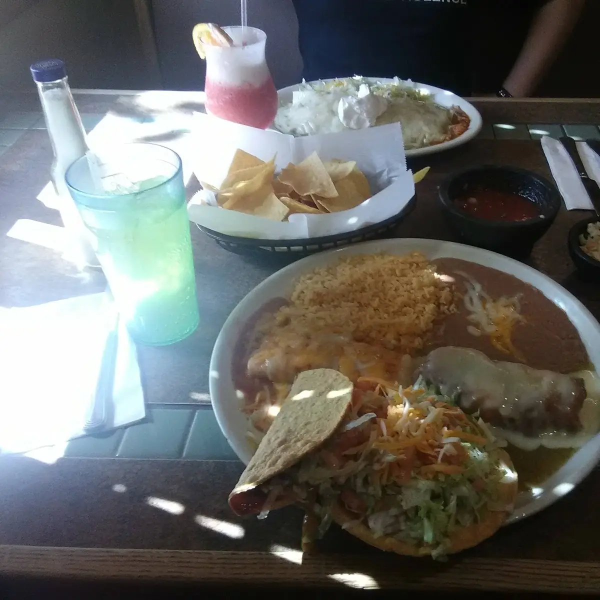 Taco Tostada Enchilada Rice and Beans
