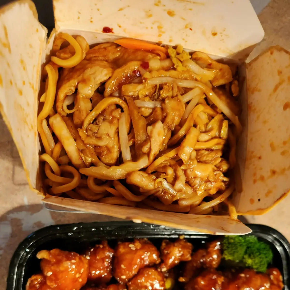 Sesame Chicken and Chow Mein