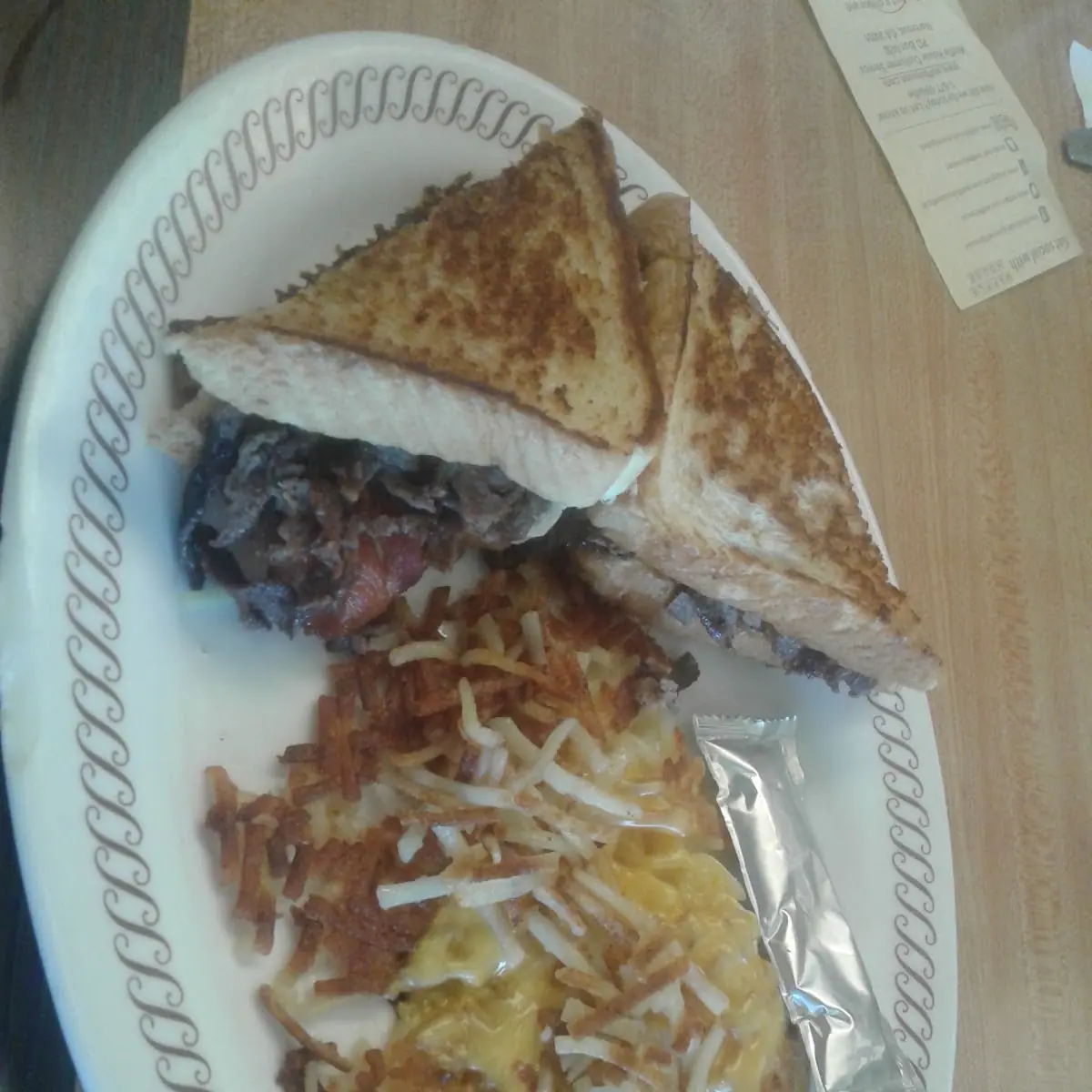 Steak Sandwich and Hash Browns