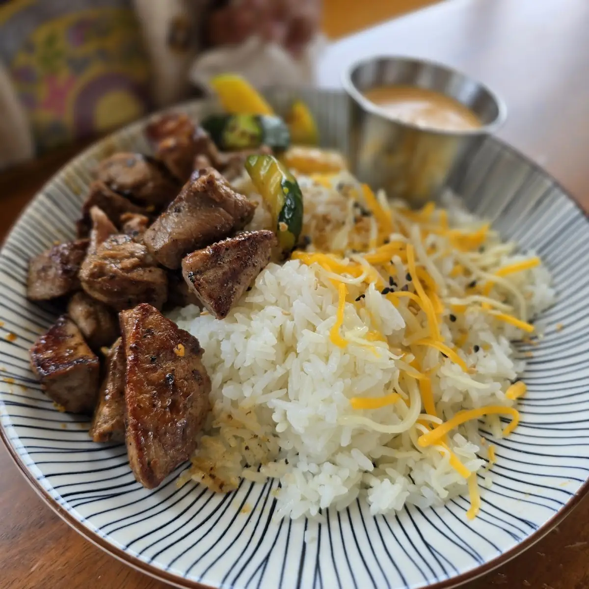 Grilled Chicken with Cheesy Rice