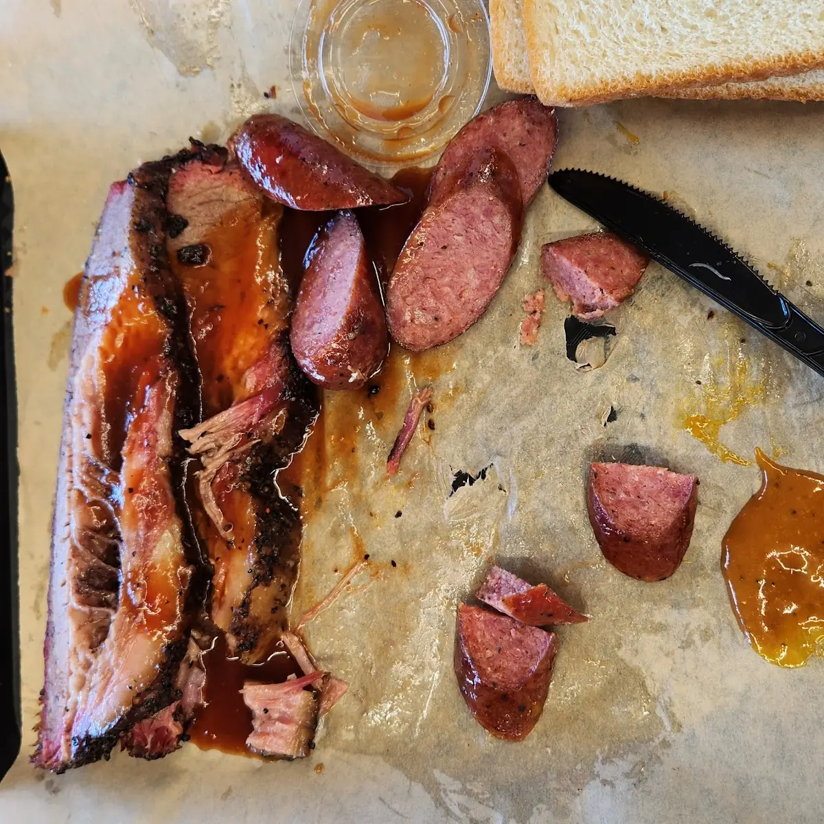 Sausage Brisket Potato Salad Beans