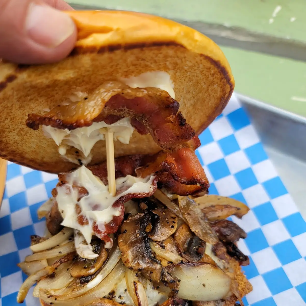 The Bacon Mushroom Swiss Burger