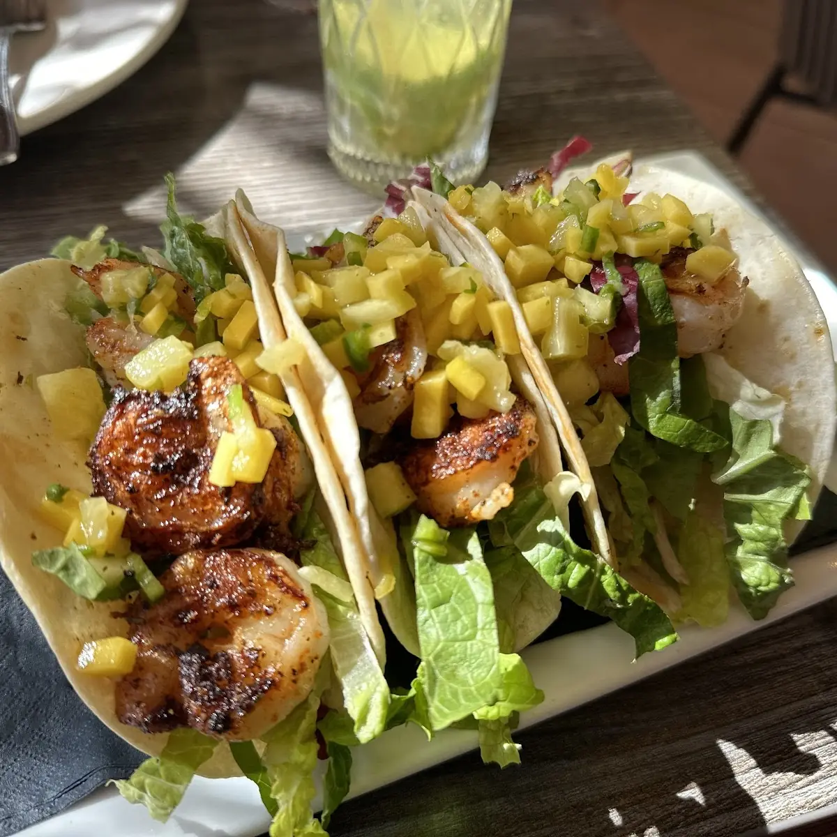 Shrimp Tacos with Mango Pineapple Relish