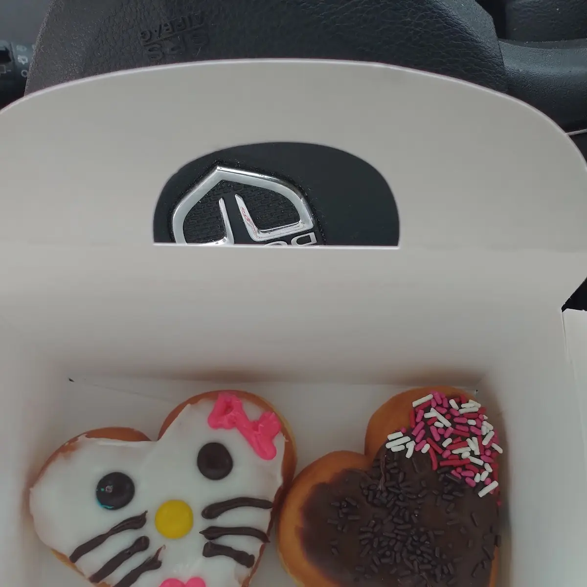 Hello Kitty & Brownie Batter Heart Donuts