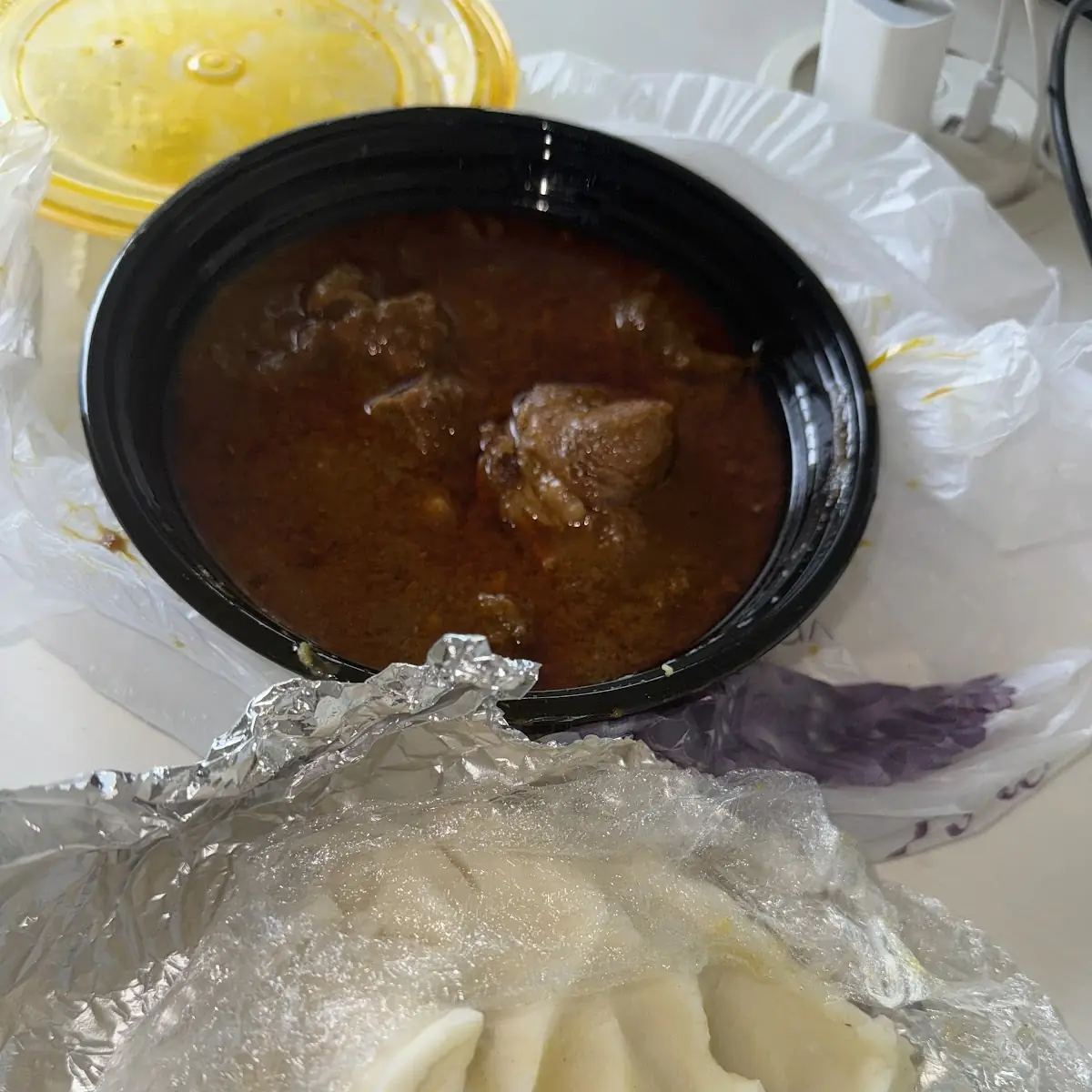 Palm Nut Soup with Ham Fufu