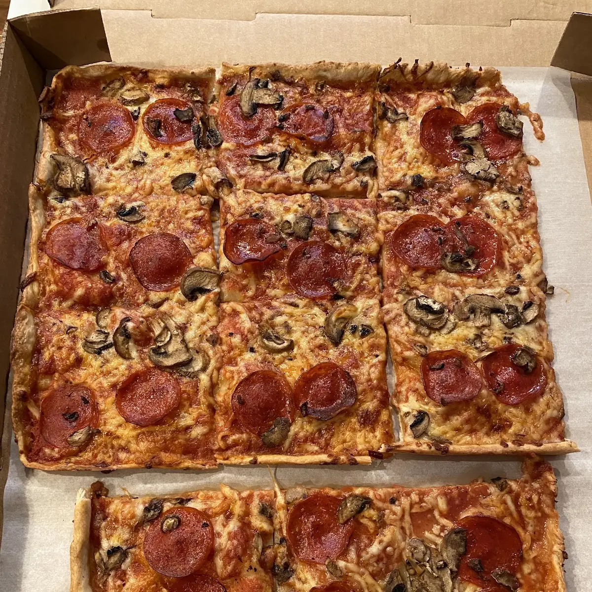 Large Pepperoni and Mushroom Pizza