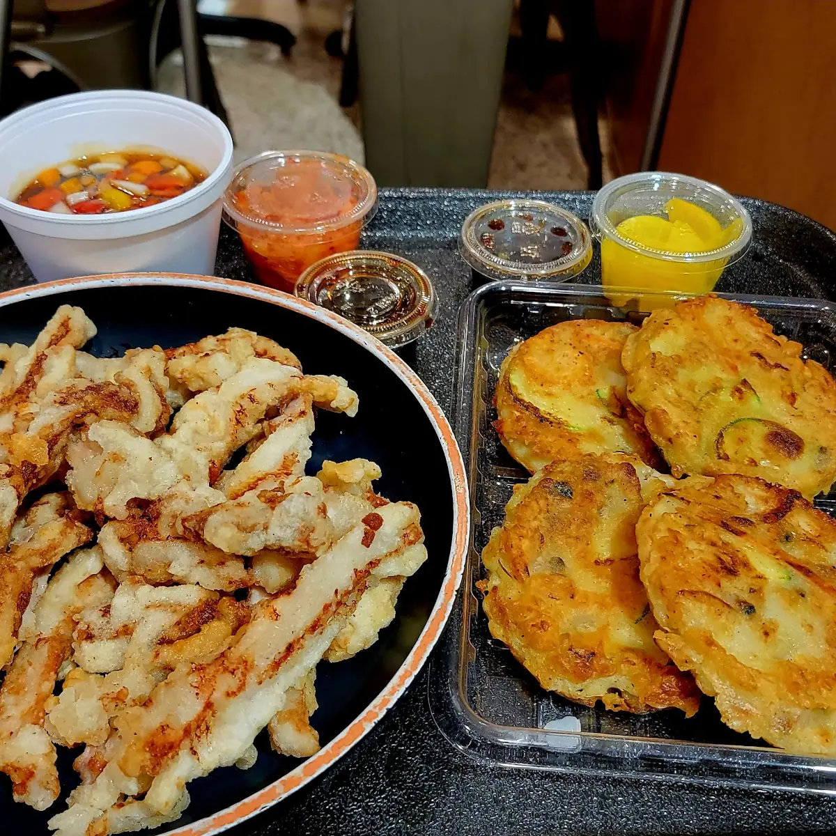 Tang Su Yuk and Seafood Pancake
