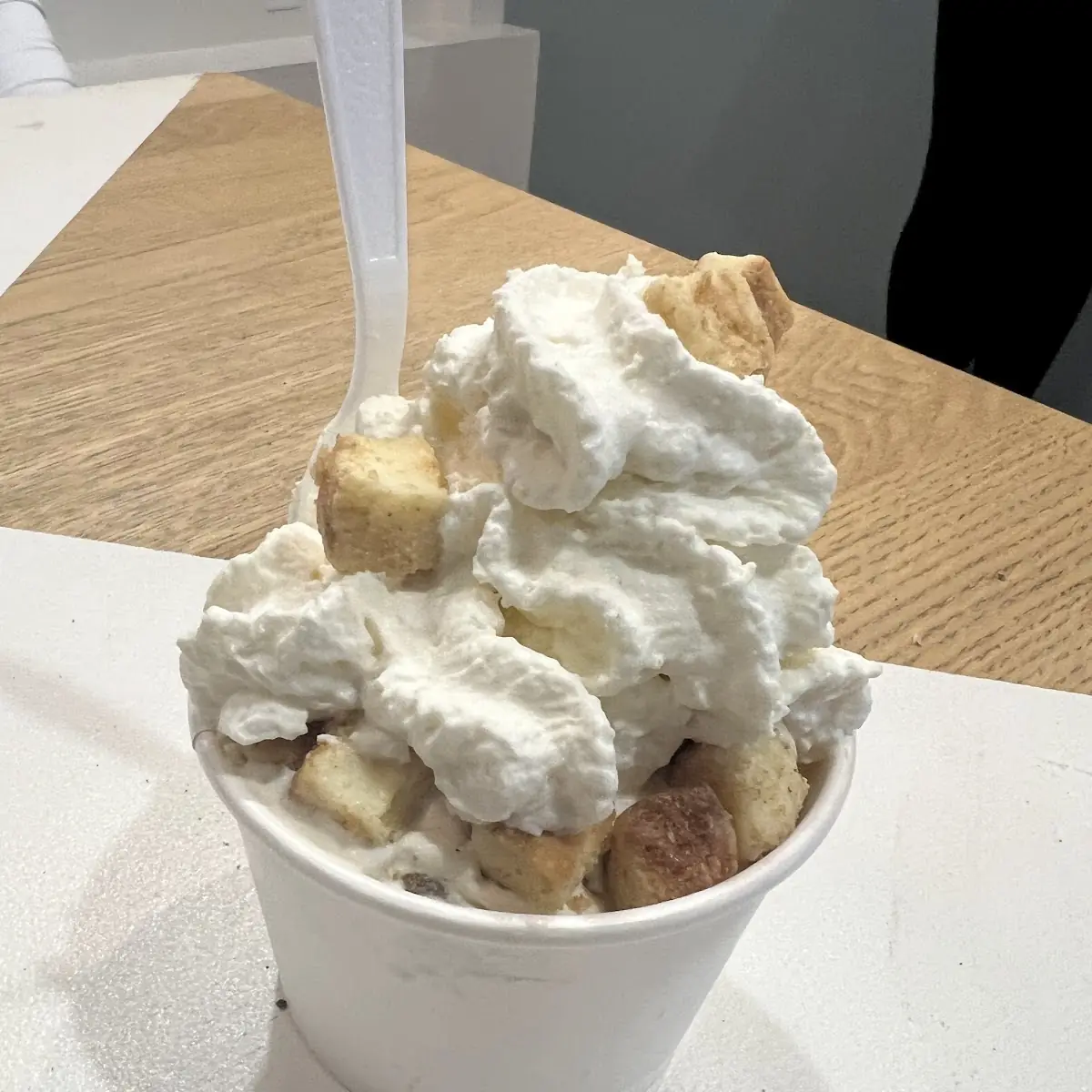 Chocolate Chip Cookie Dough with Cheesecake Bites and Whip Cream