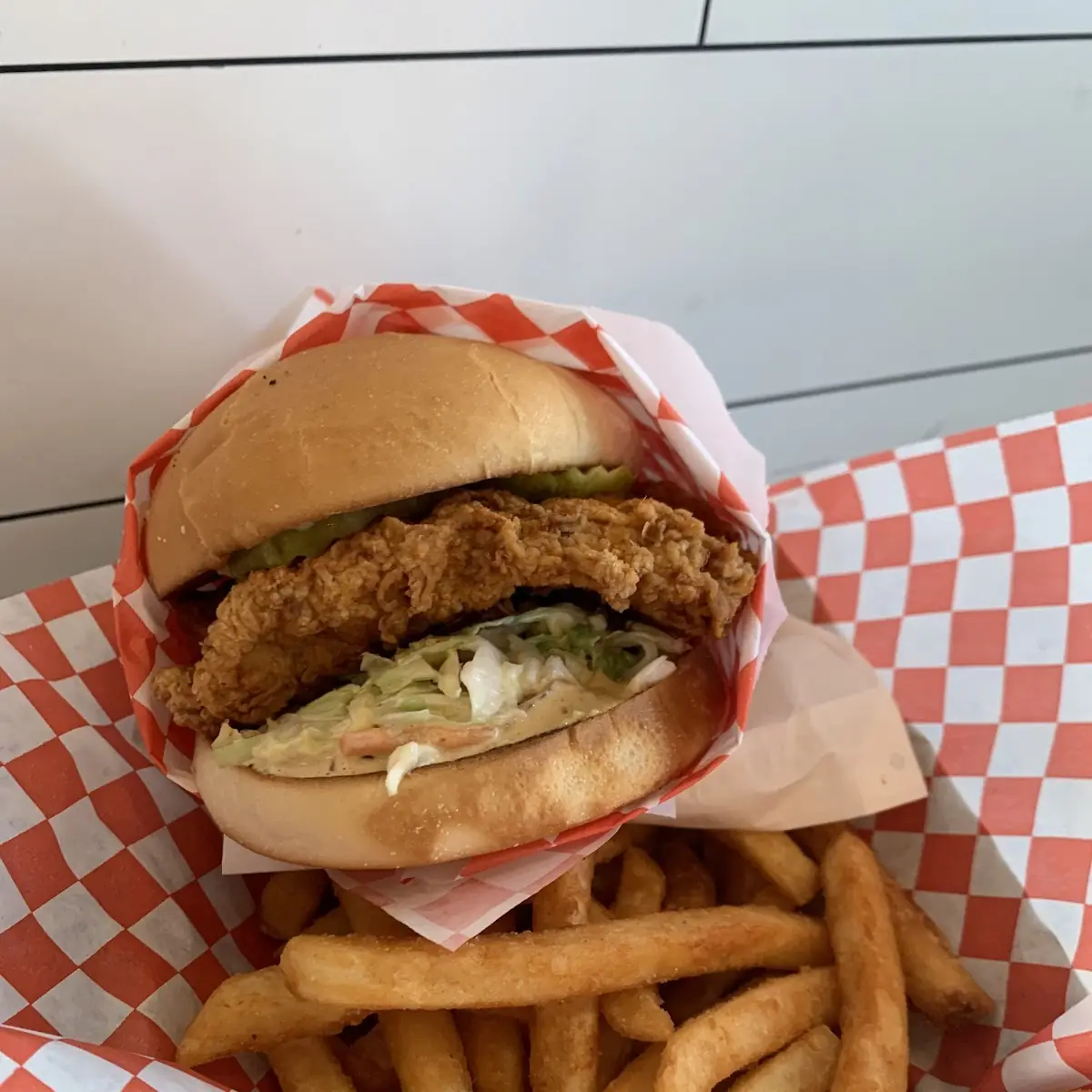 Crispy Chicken Sandwiches and Fries