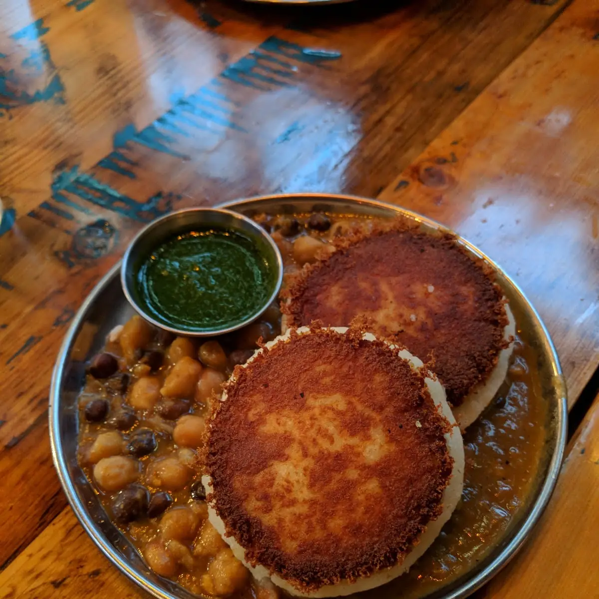 Aloo Tikki with Chole Curry