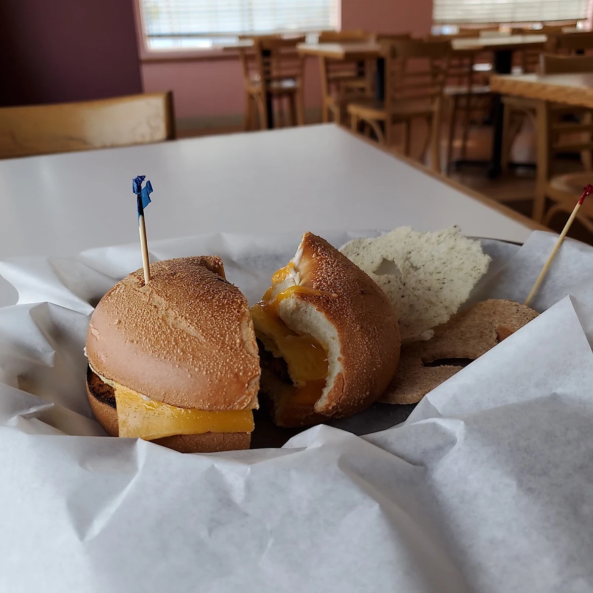 Sausage Egg and Cheese Breakfast Bagel