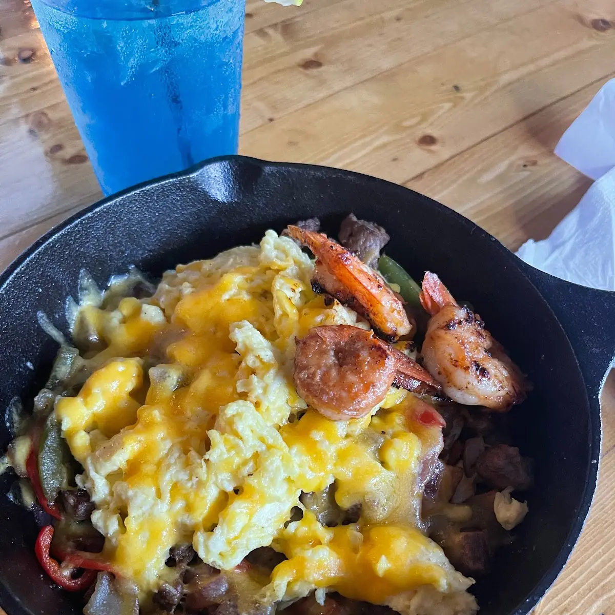 Breakfast Skillet with Steak and Shrimp