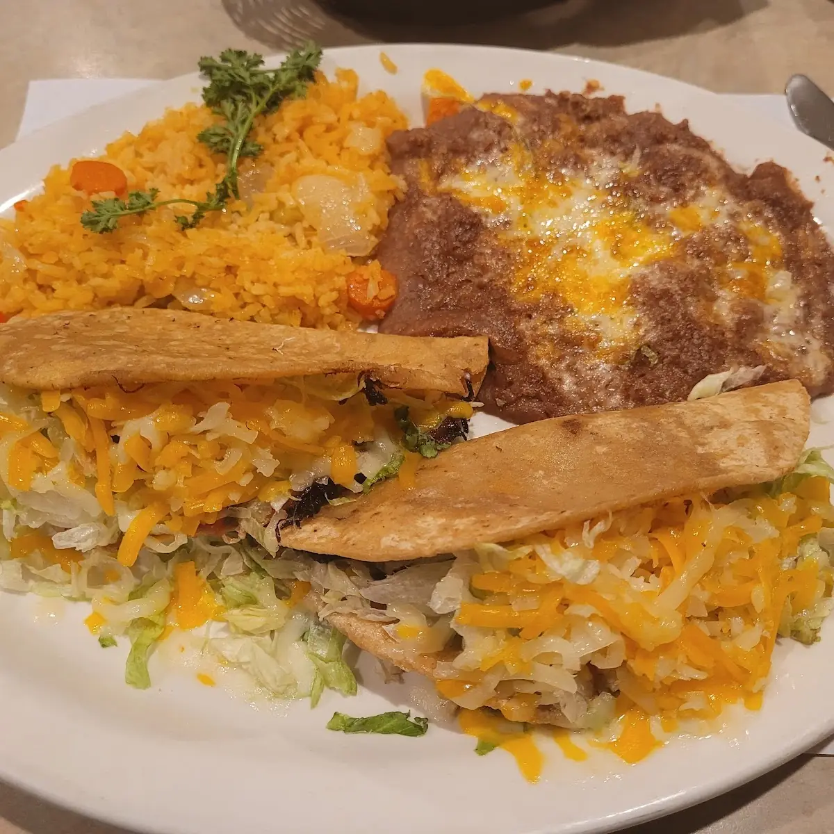 Two Hard Shell Taco Combination Plate