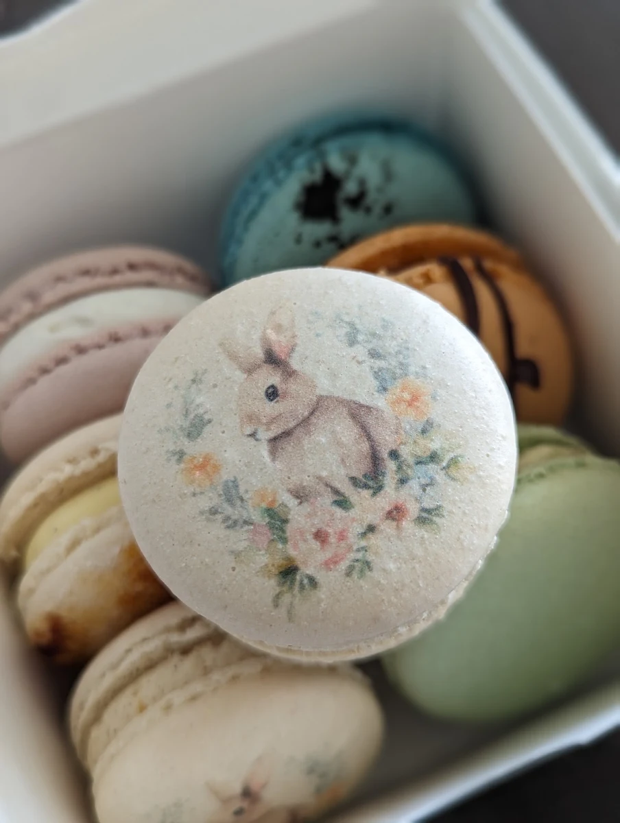 Salted Caramel Easter Macaron