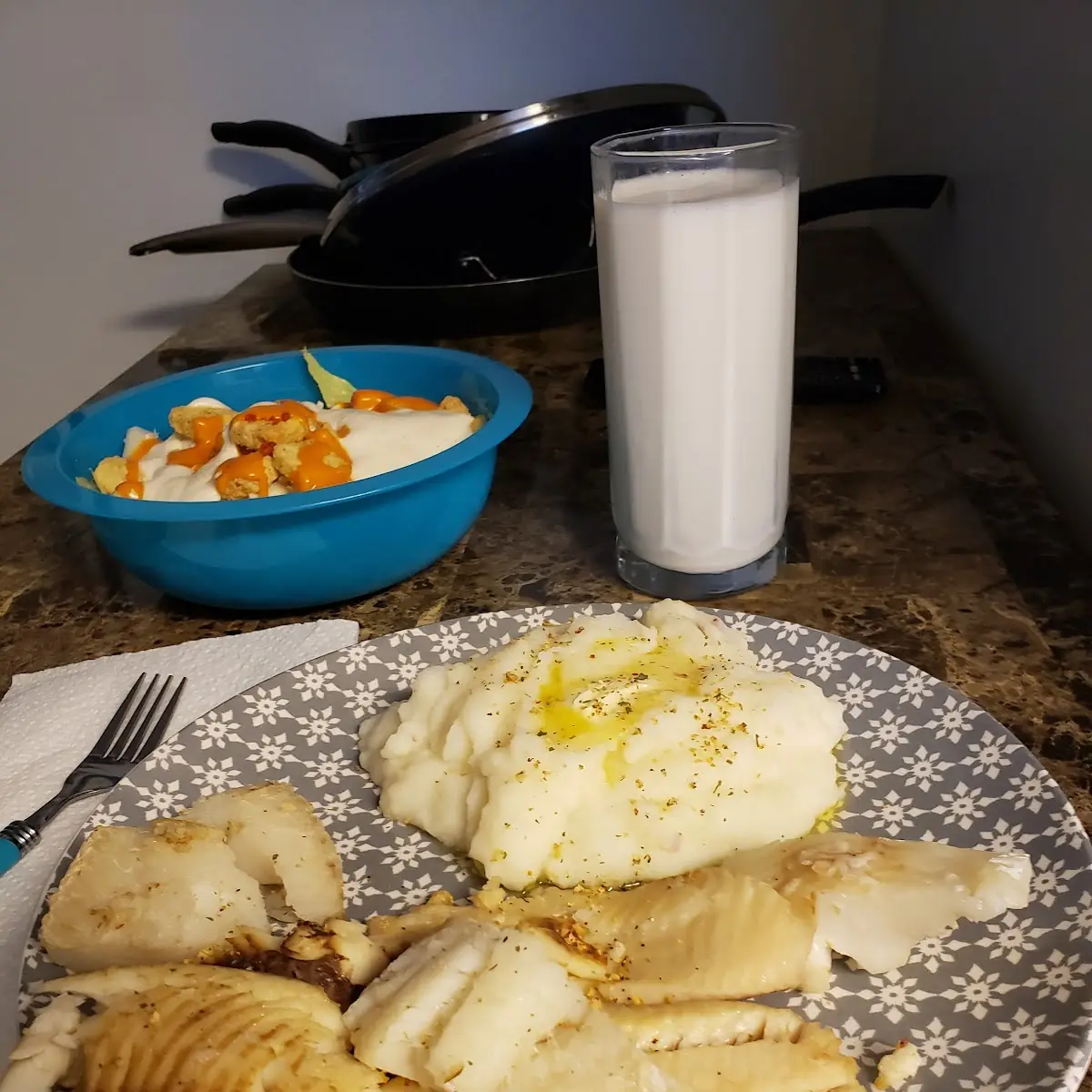 Cod and Tallipea I Bought at Dollar Tree I Made My Own Fish Dinner