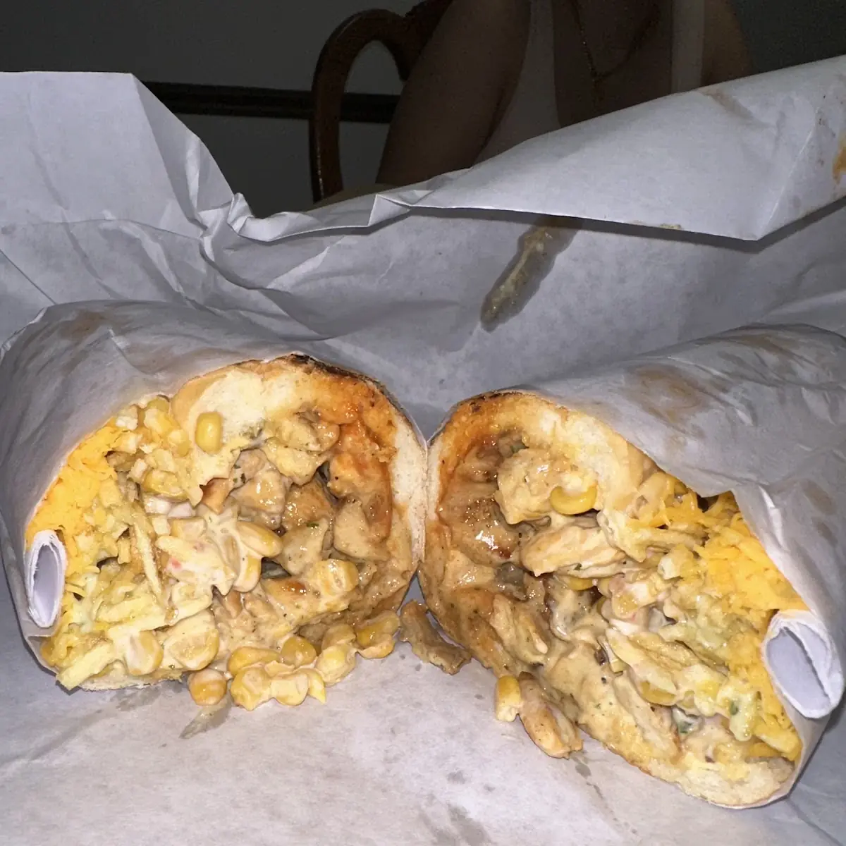 Cachapa con Pollo (Cachapa with Chicken)