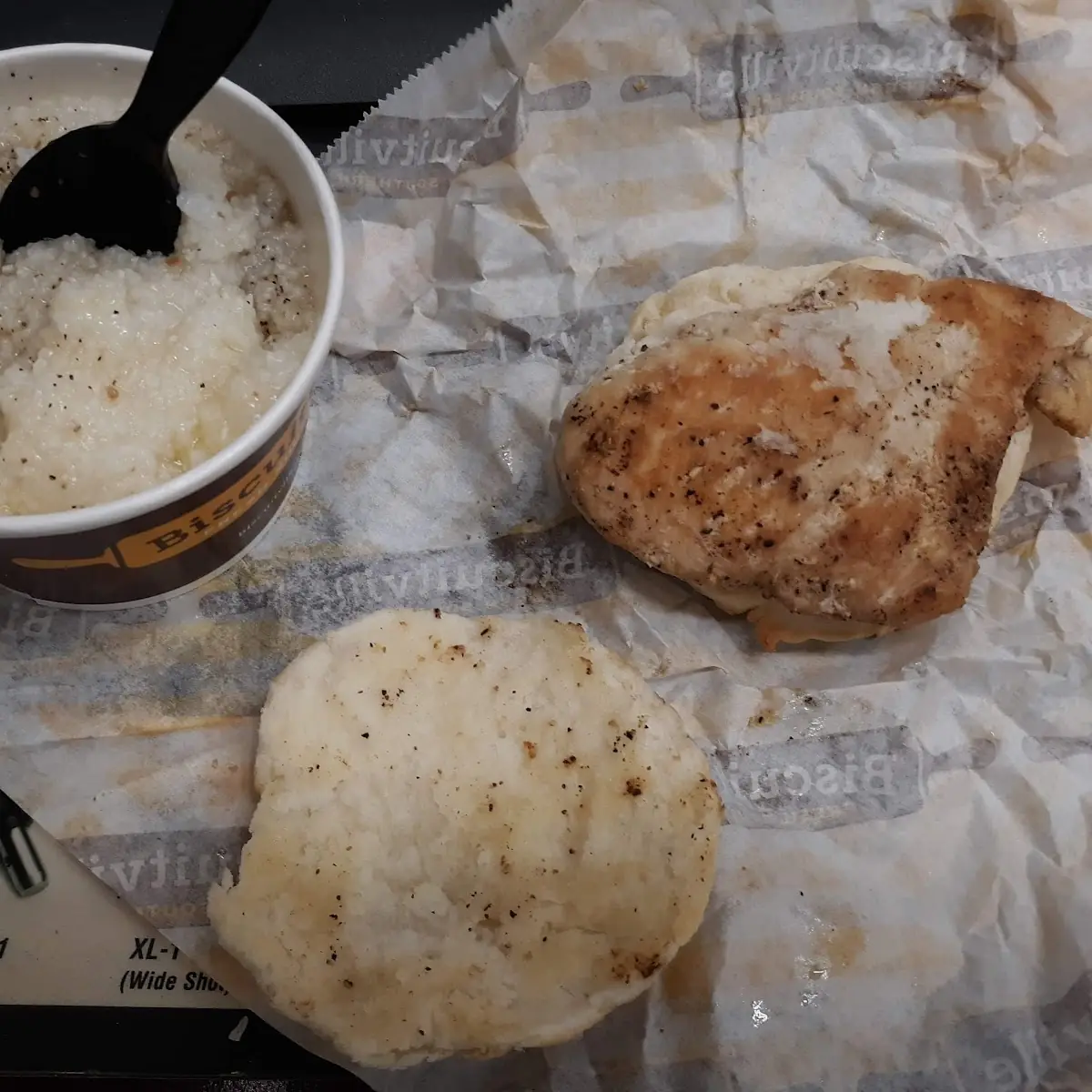 Grilled Chicken Biscuit and Grits