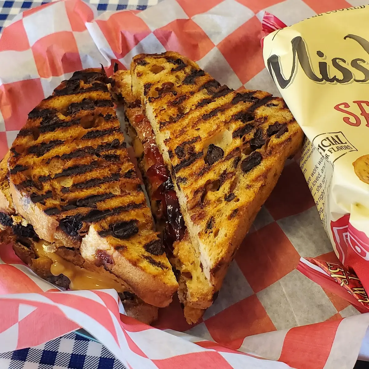 Grilled PB&J with Cinnamon Raisin Bread