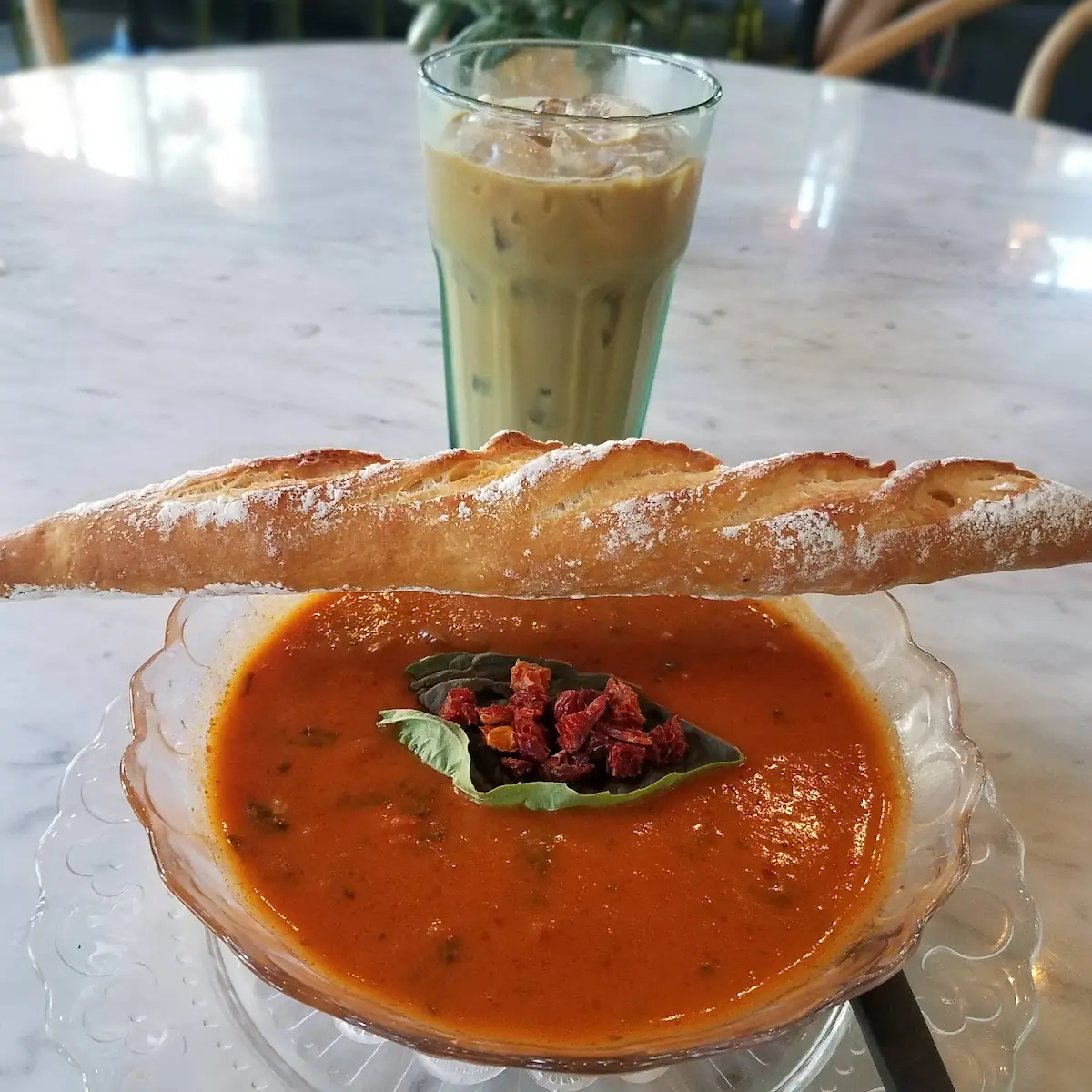 Tomato Bisque with Baguette