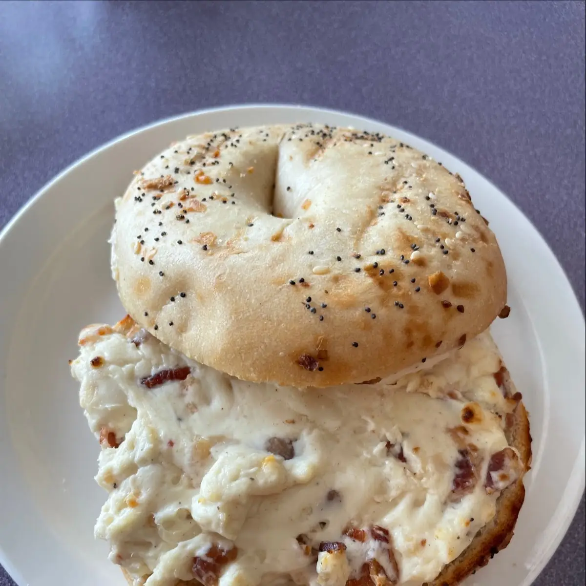 Everything Bagel with Garlic Bacon Cream Cheese