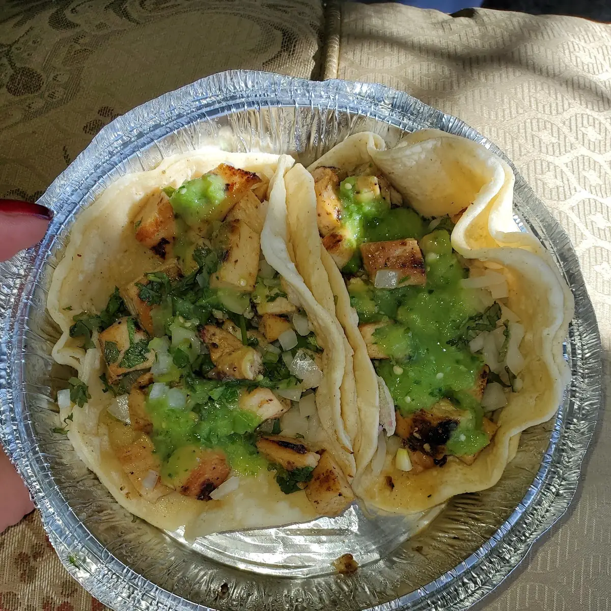 Chicken Tacos with Hot Sauce