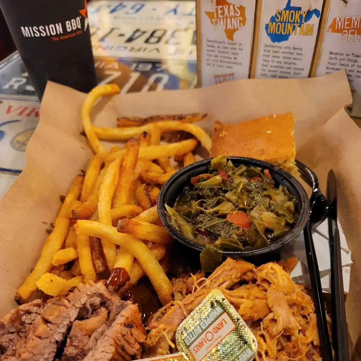 BBQ Brisket Plate Shredded Chicken