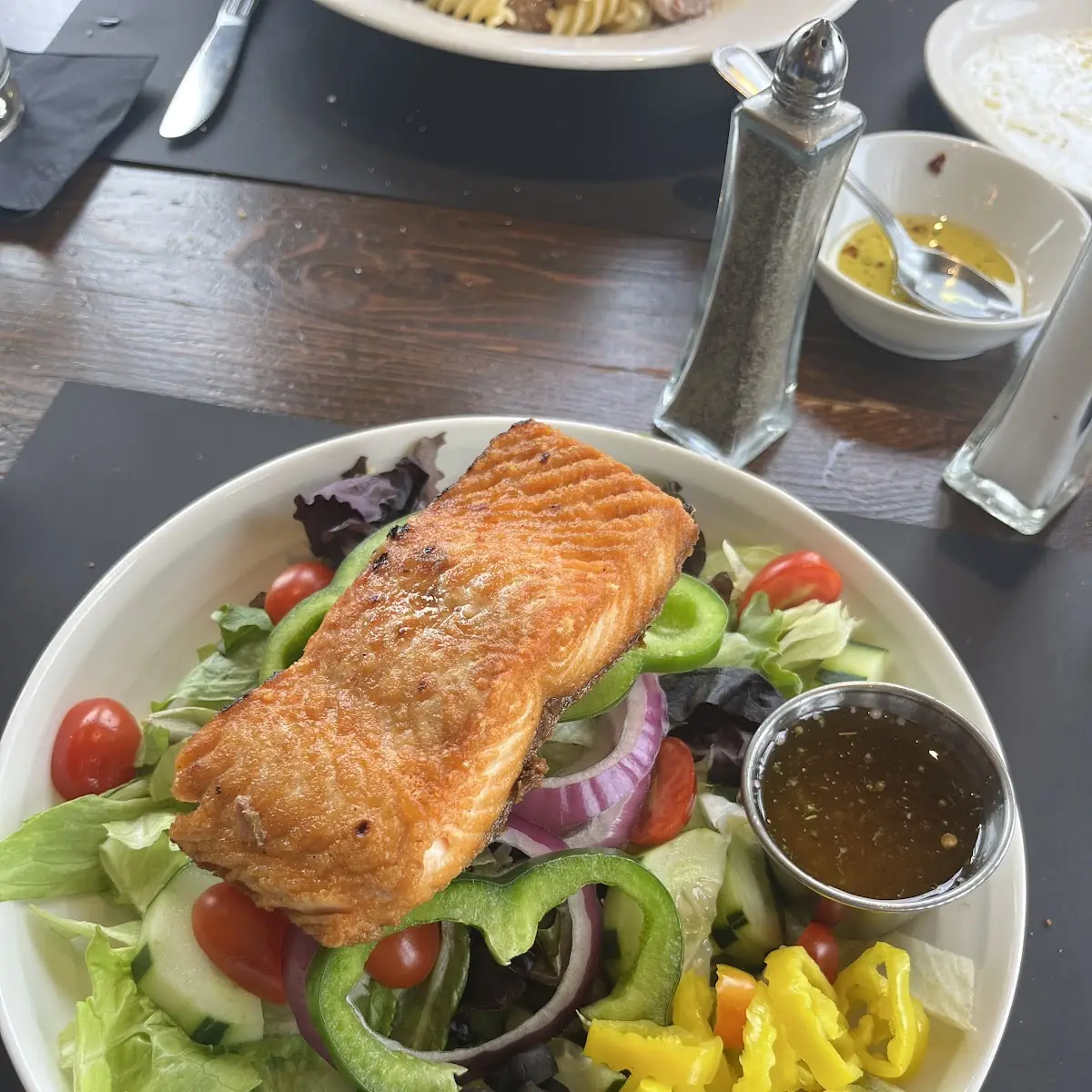 Garden Salad with Grilled Salmon