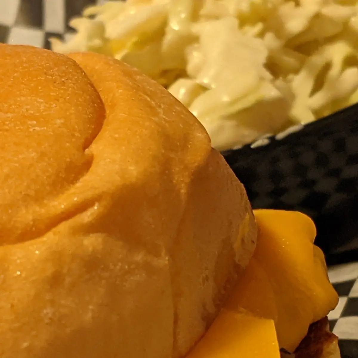 Cheese Burger and Coleslaw