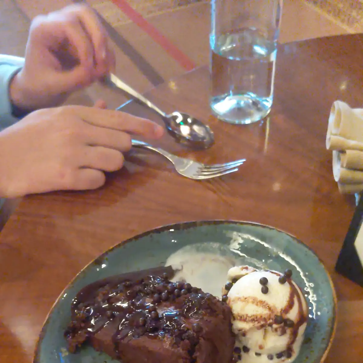Chocolate Cake and Ice Cream