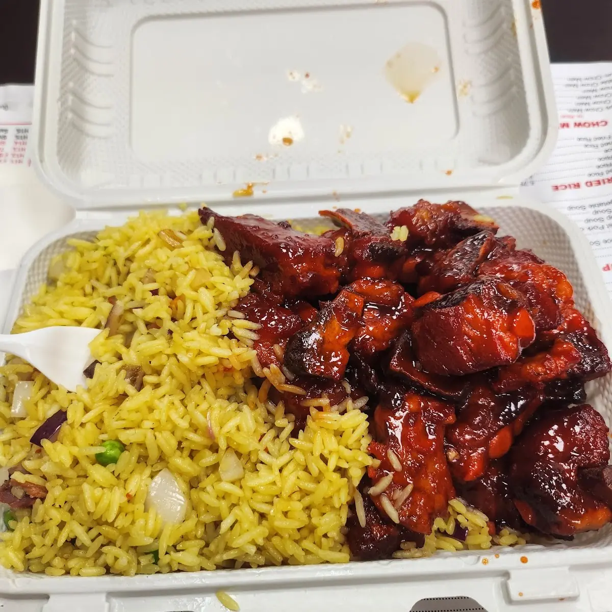 Spare Rib Tips with Pork Fried Rice
