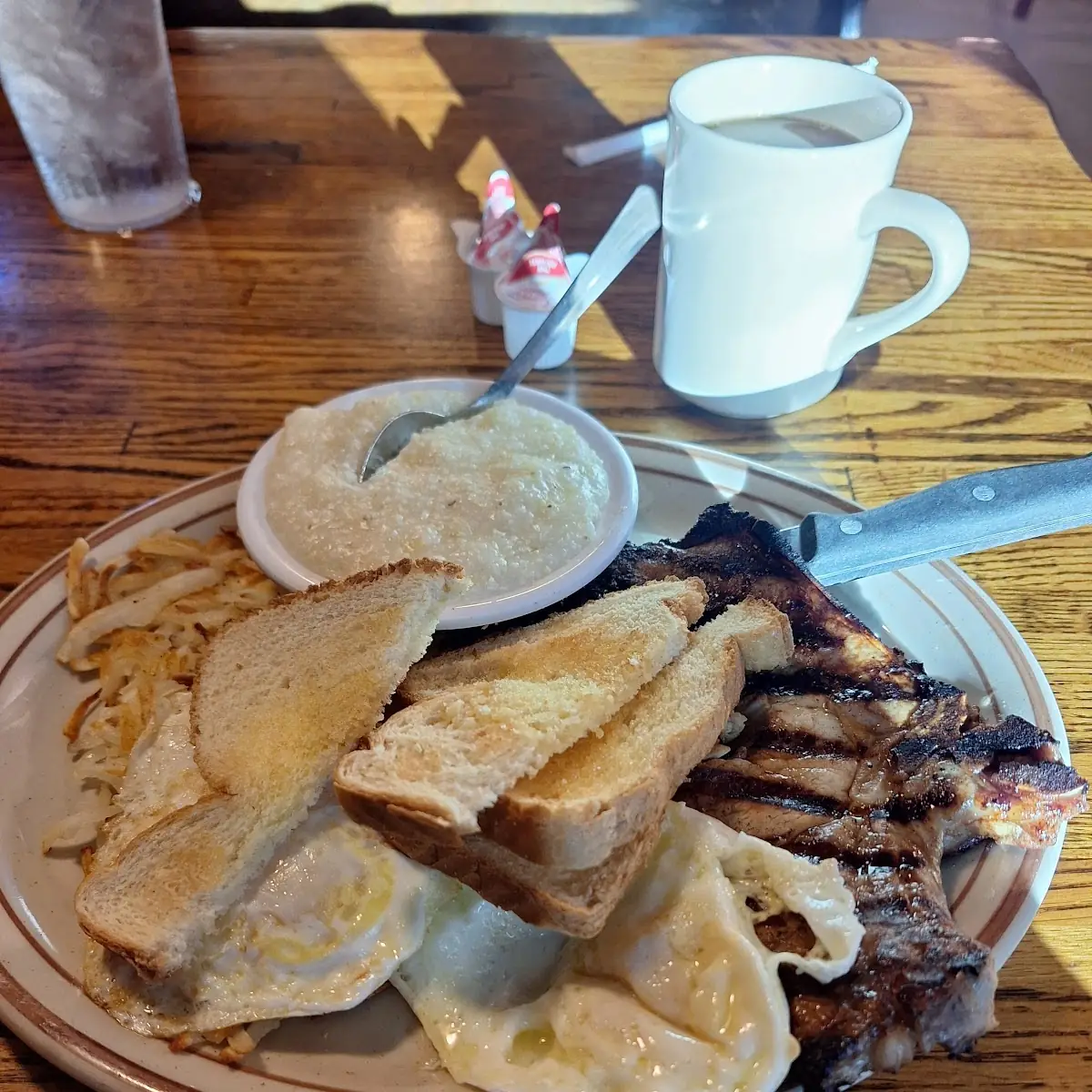 Grilled Pork Chop Breakfast