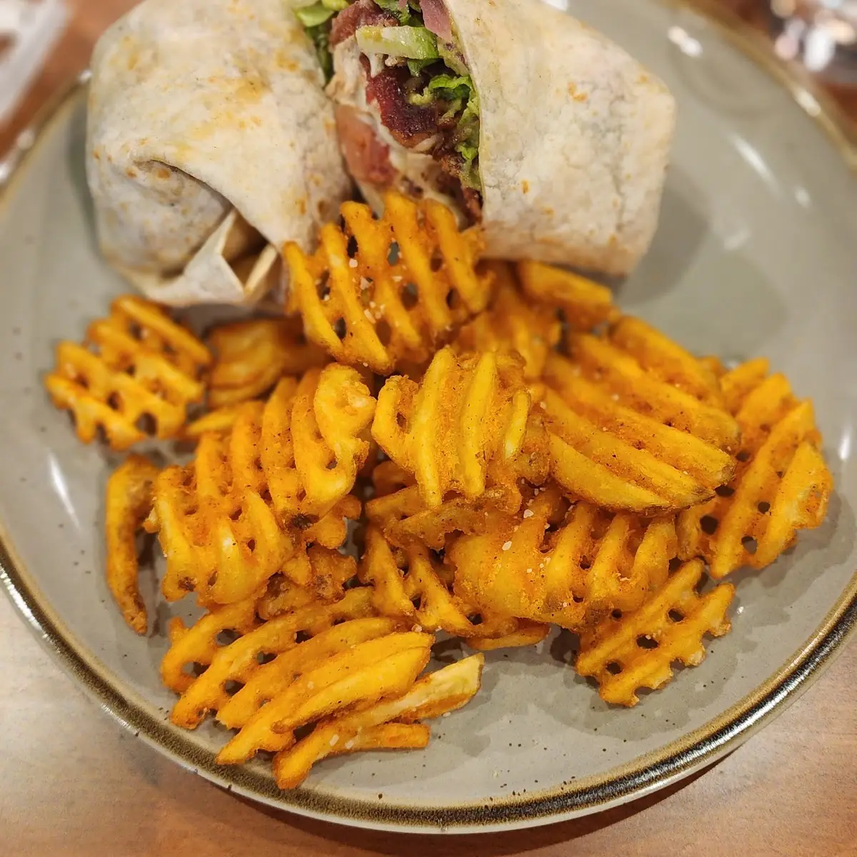 Chicken Wrap & Waffle Fries